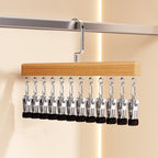 Kleiderbügel Holz drehbar mit Clips für Kleiderschrank-Organisation -    Zorenza
