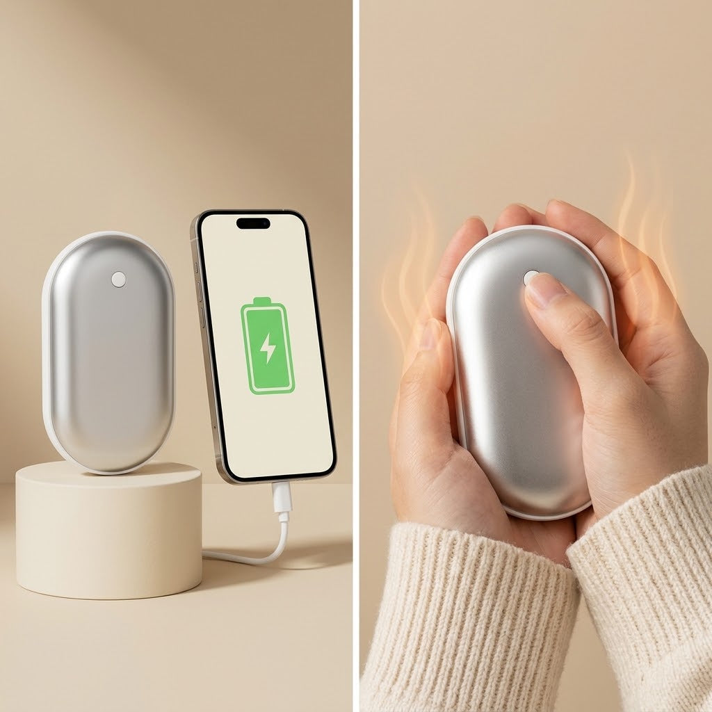Elektrischer Handwärmer mit Powerbank, 5200 mAh, 3 Wärmestufen -    Zorenza