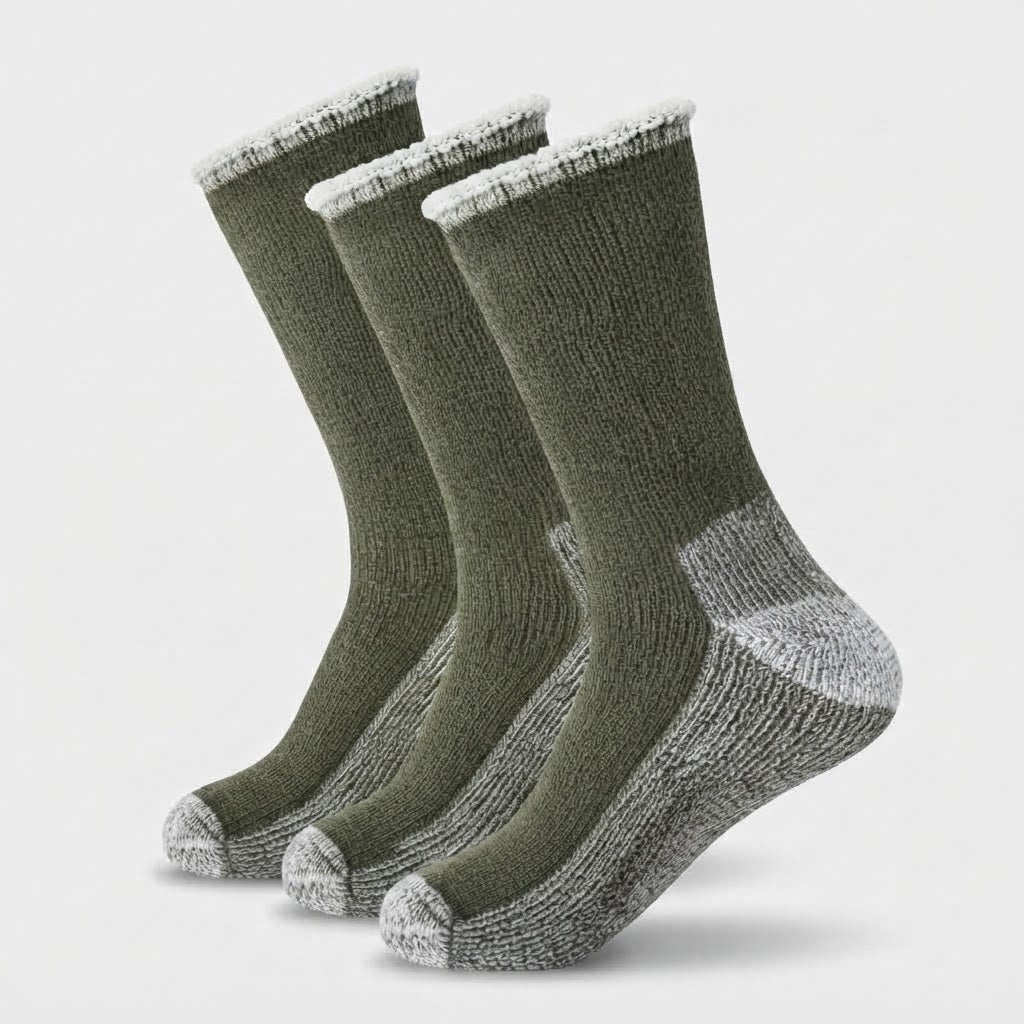 Thermosocken mit Frottee-Innenfutter, wadenhoch – 3 Paar -    Zorenza