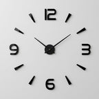 DIY Wanduhr 3D mit selbstklebenden Ziffern, Schwarz, Ø 40–120 cm -    Zorenza