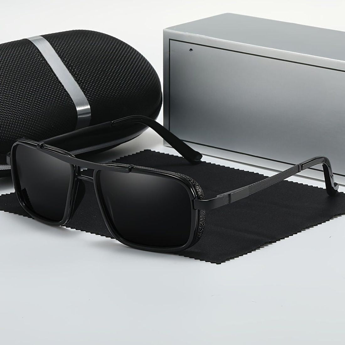 Sonnenbrille Herren polarisiert – Edelstahl Rahmen mit UV-Schutz -    Zorenza