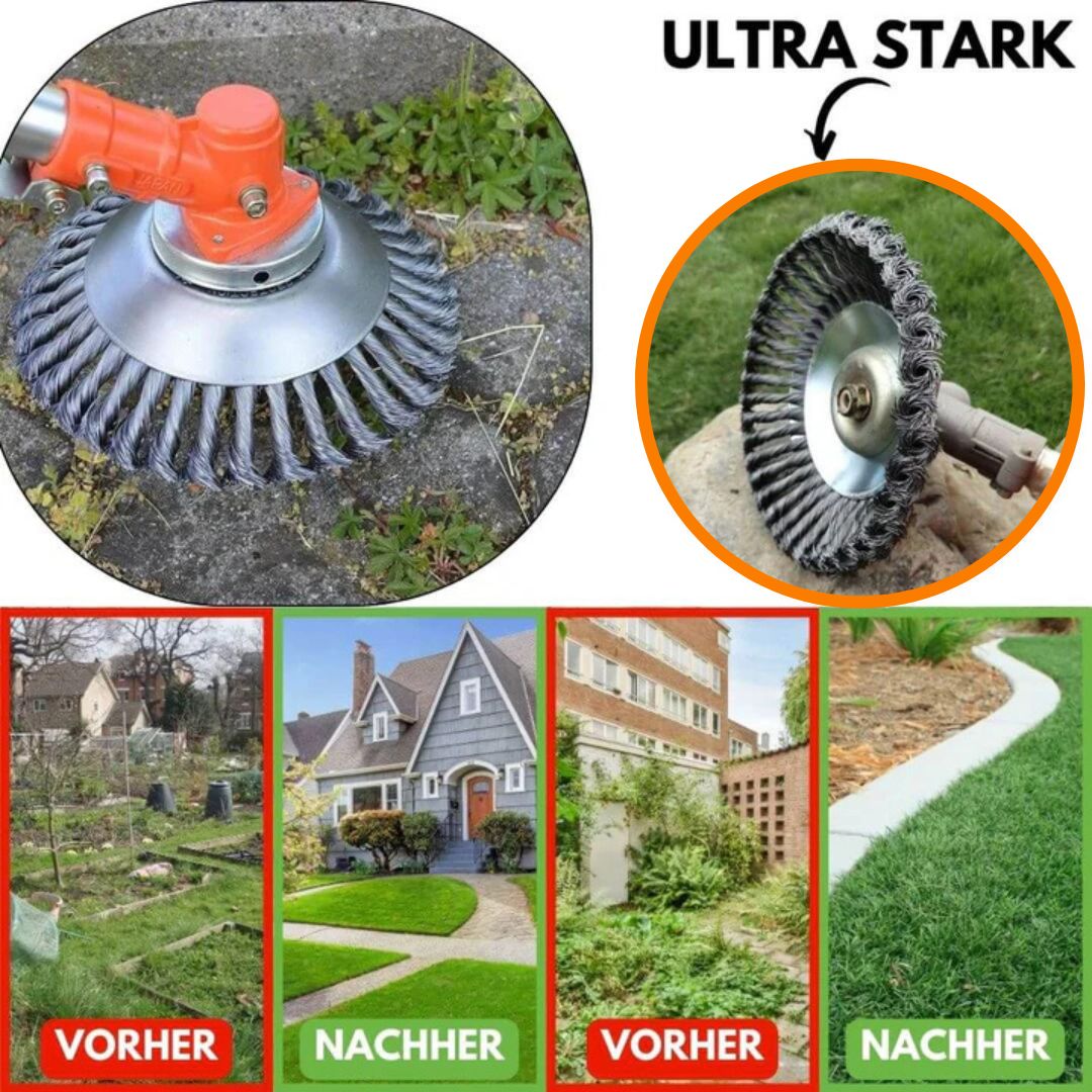 Stahlbürsten-Trimmerkopf – Unkraut direkt an der Wurzel entfernen Zorenza
