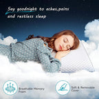 Memory-Foam-Kissen mit Kühlgel – Ergonomische Stütze für Nacken -    Zorenza