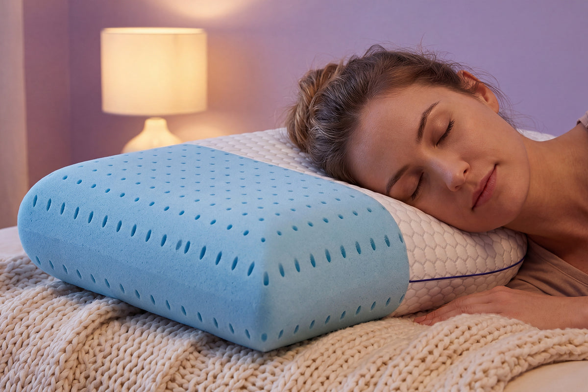 Memory-Foam-Kissen mit Kühlgel – Ergonomische Stütze für Nacken -    Zorenza
