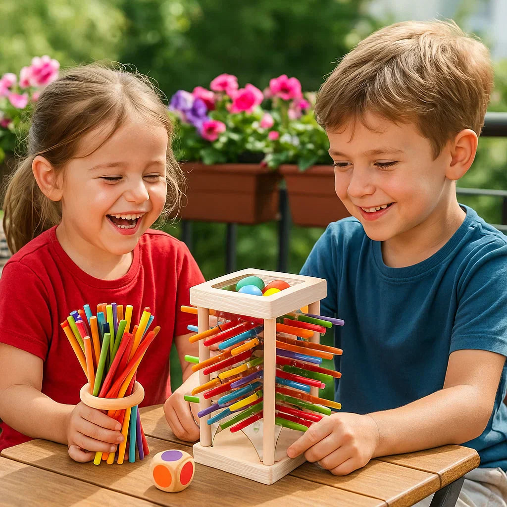 3-in-1 Holzstäbchen-Stapelspiel – Fähigkeitsentwicklung - Zorenza