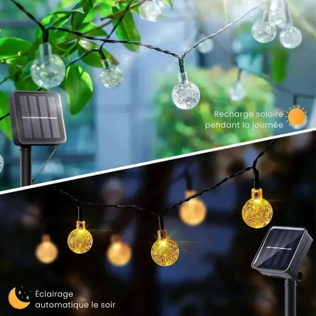 Solar LED Lichterkette mit Kristallkugeln -    Zorenza