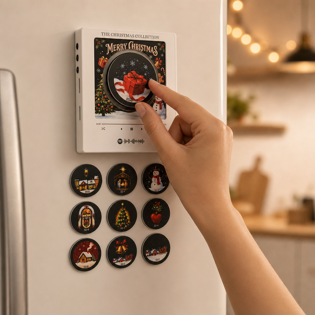 Musik-Kühlschrankmagnet Weihnachten – Schallplatten-Optik 9 Lieder -    Zorenza