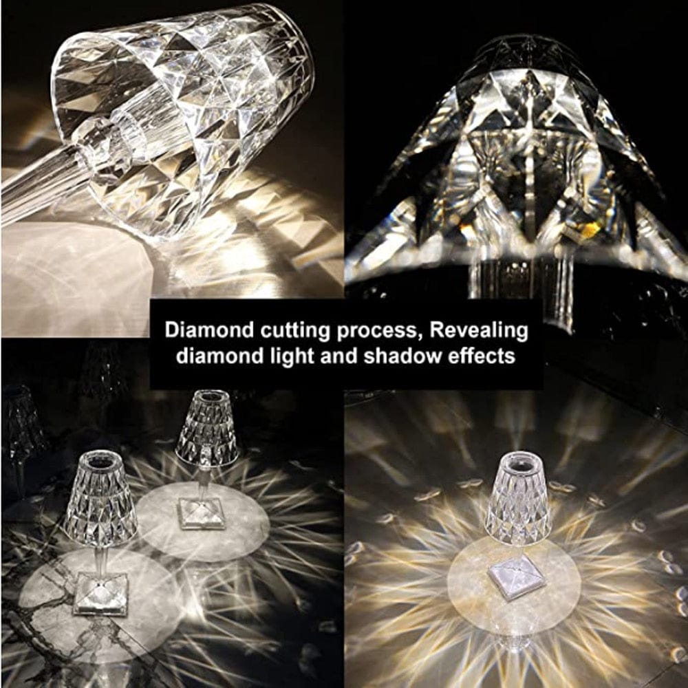 LED Tischlampe Kristall mit diamantförmigem Lampenschirm -    Zorenza