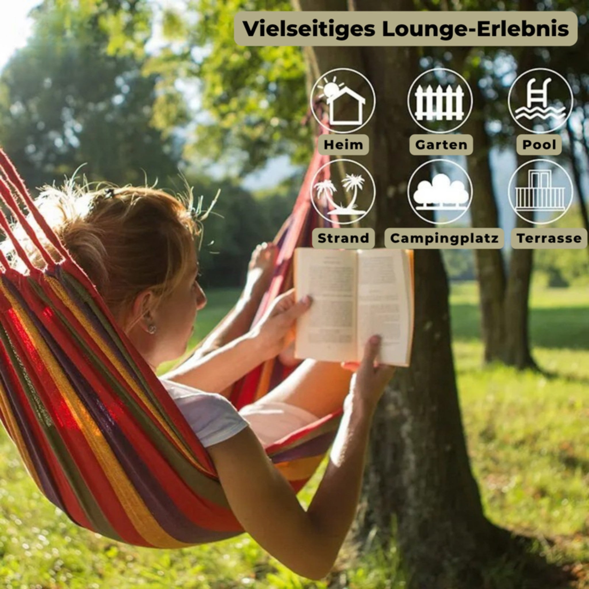 Hängematte Baumwolle faltbar für Garten und Balkon -    Zorenza
