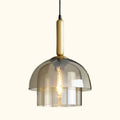 Pendelleuchte mit Doppelglas und Gold-Details -    Zorenza