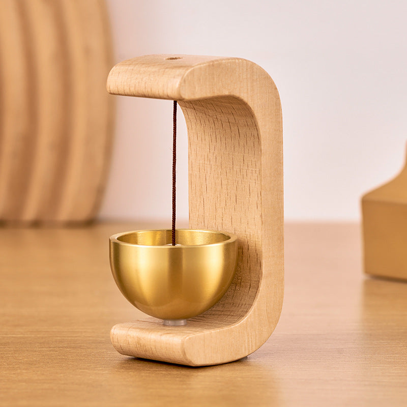 Windspiel Holz mit magnetischer Klangschale -    Zorenza