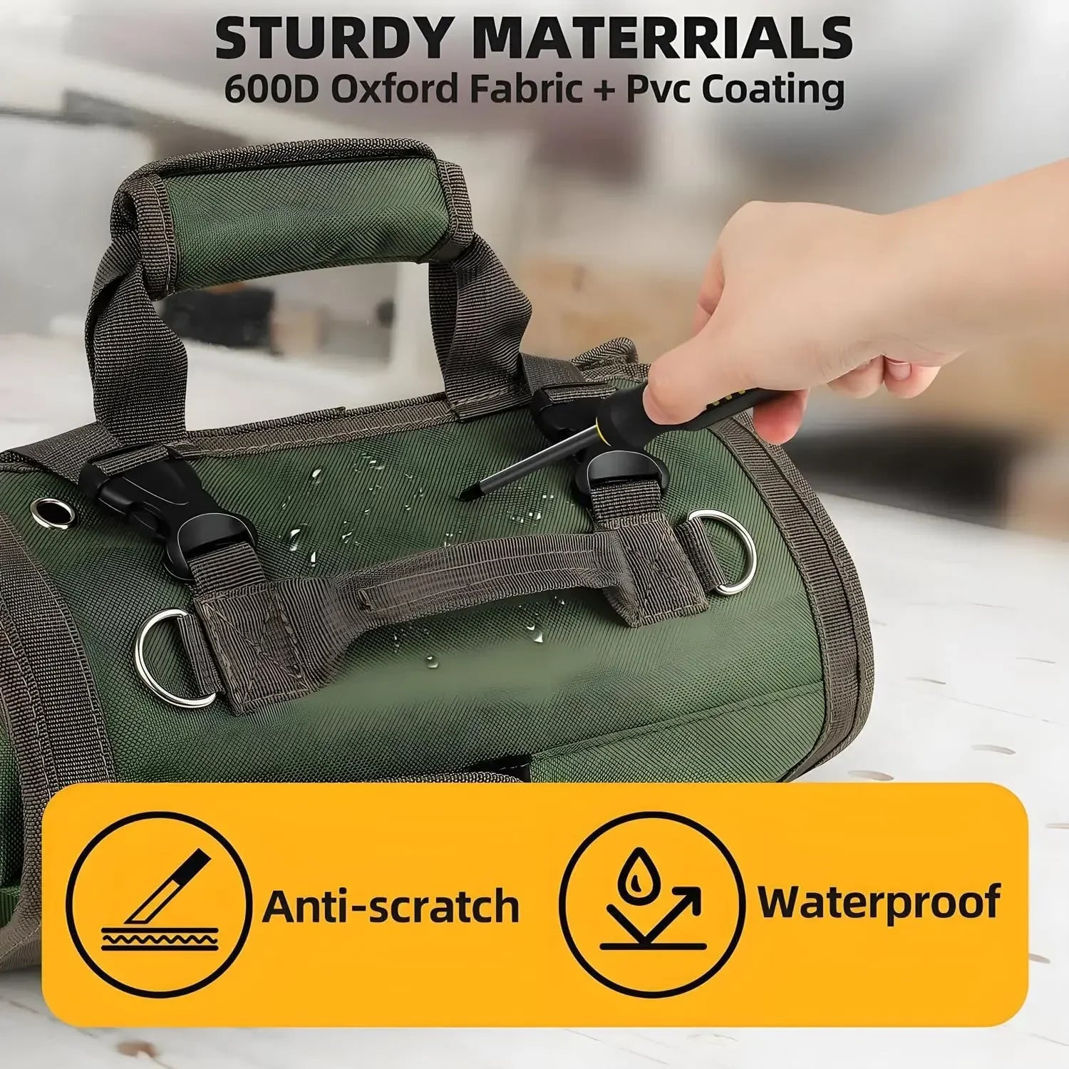 Aufrollbare Werkzeugtasche mit abnehmbaren Fächern Zorenza