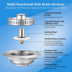 Abflussfilter Edelstahl mit Pop-up-Mechanismus -    Zorenza