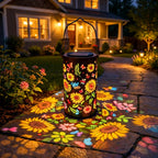 Solar-Gartenlaterne mit Blütenmuster - Warmes & buntes Licht -    Zorenza