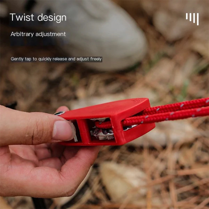 Verstellbare Zeltabspannseile mit Rollenschnalle – 4er-Set Zorenza