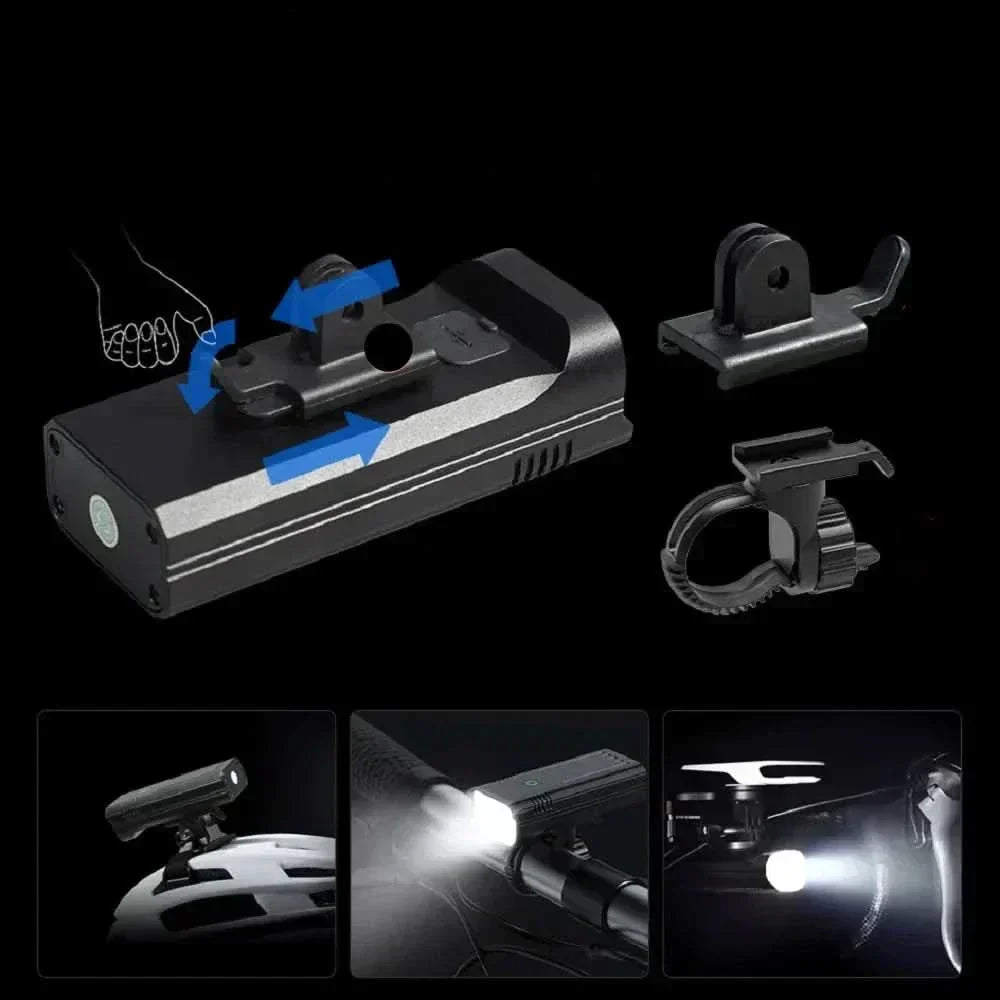 Fahrradlicht LED 5000 Lumen mit USB-C Akku und Zeitanzeige -    Zorenza