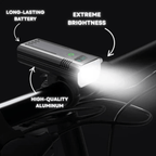 Fahrradlicht LED 5000 Lumen mit USB-C Akku und Zeitanzeige -    Zorenza