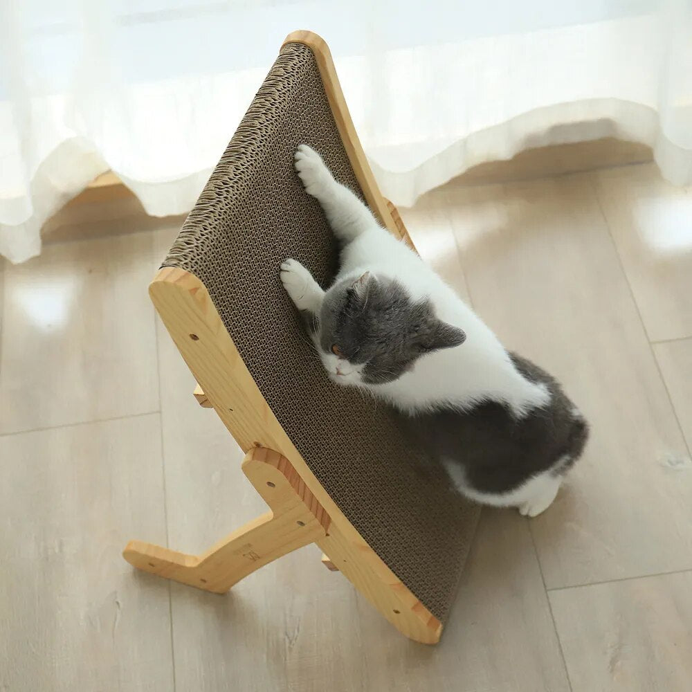 Katzen-Kratzmöbel mit Holzgestell und Wellpappe Zorenza