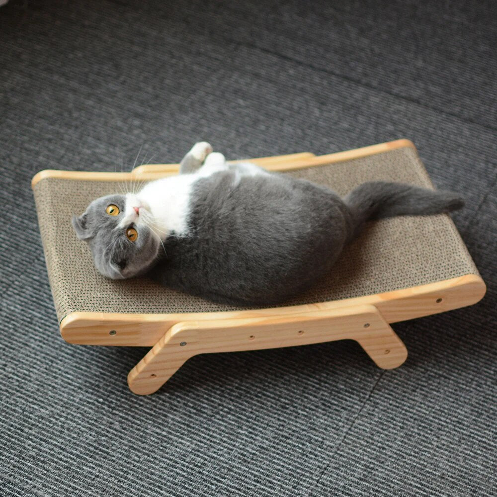 Katzen-Kratzmöbel mit Holzgestell und Wellpappe Zorenza