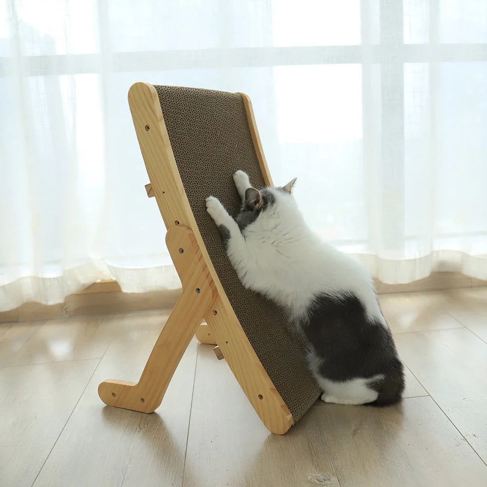 Katzen-Kratzmöbel mit Holzgestell und Wellpappe Zorenza
