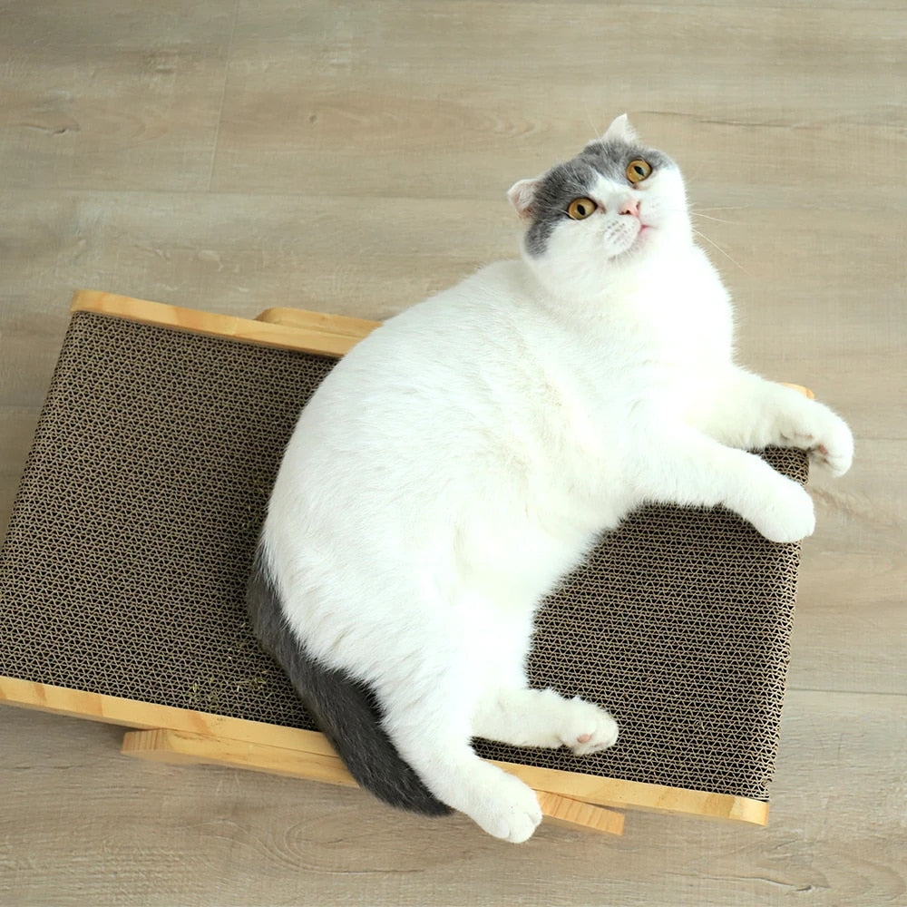 Katzen-Kratzmöbel mit Holzgestell und Wellpappe Zorenza