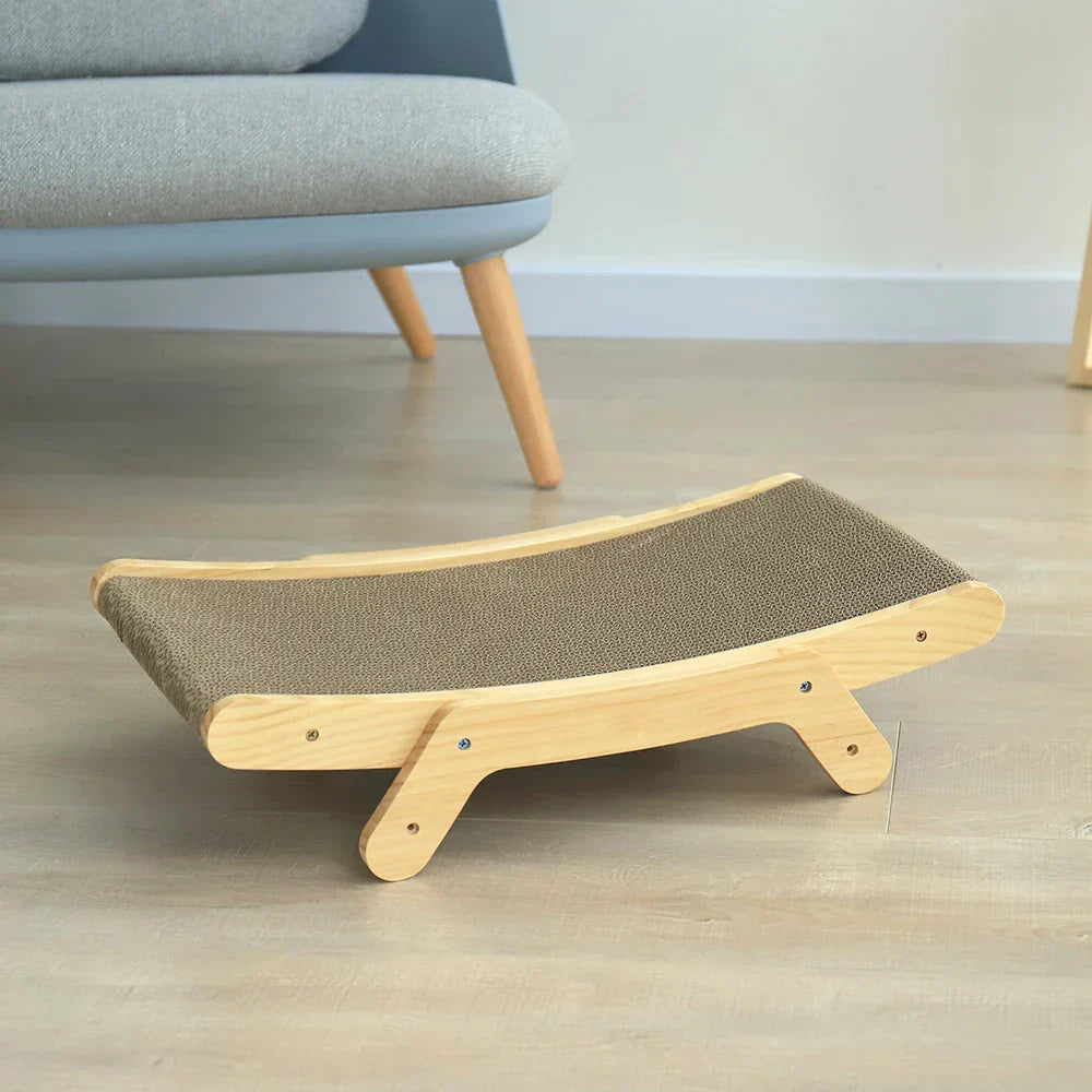 Katzen-Kratzmöbel mit Holzgestell und Wellpappe Zorenza