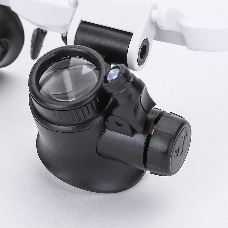Lupenbrille mit LED-Licht undx/23x Vergrößerung -    Zorenza