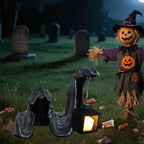 Geisterfigur mit Laterne Grau – Leuchtendes Halloween-Deko -    Zorenza