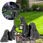 Geisterfigur mit Laterne Grau – Leuchtendes Halloween-Deko -    Zorenza