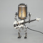Vintage Mikrofon-Tischlampe mit Gitarre – Retro Musikerlampe -    Zorenza