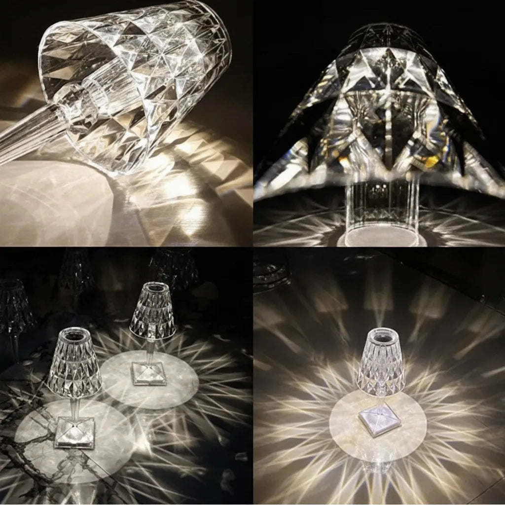 LED Kristall Tischlampe, kabellos Zorenza