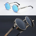 Runde Steampunk-Sonnenbrille mit Seitenschutz Zorenza
