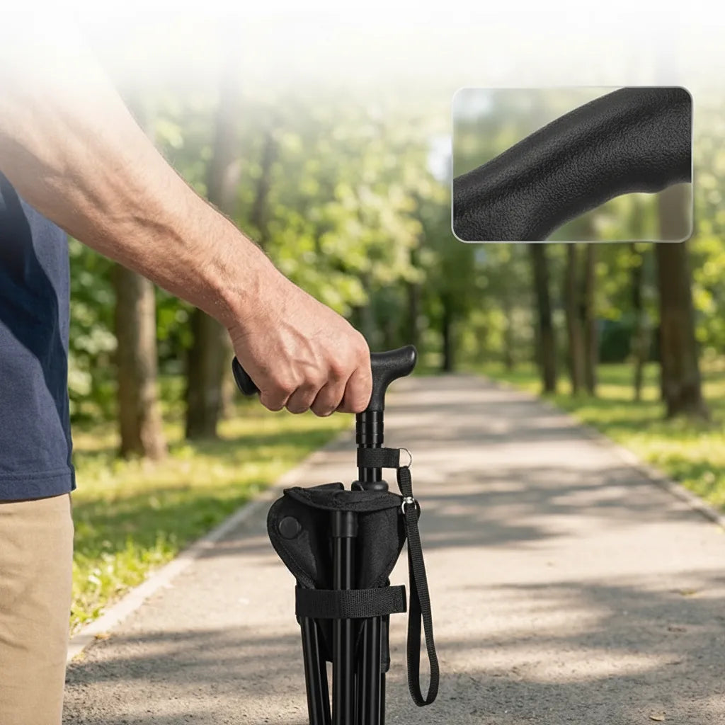 Gehstock mit integriertem Sitz – Faltbar und höhenverstellbar -    Zorenza