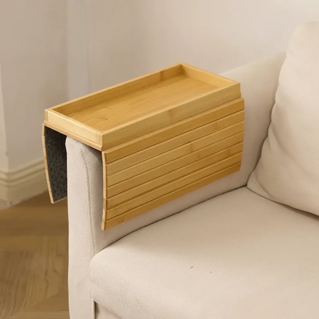 Sofa Armlehnen-Tablett aus Bambus mit Ablagewanne -    Zorenza