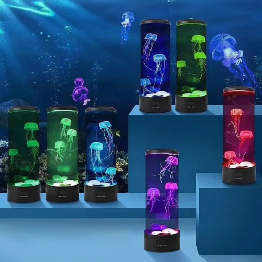 Quallen-Lampe mit 7 LED-Farbwechseln – Aquarium-Nachtlicht -    Zorenza