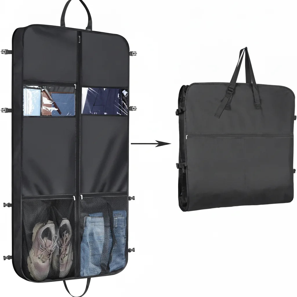 Kleidersack faltbar mit mehreren Taschen für Reisen -    Zorenza