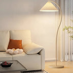 Bogenlampe mit Plissee-Schirm für Wohnzimmer -    Zorenza