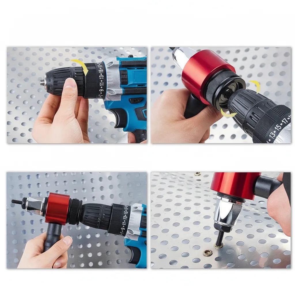 Nietsetzadapter M3–M8 für Bohrmaschine mit 5 Aufsätzen -    Zorenza
