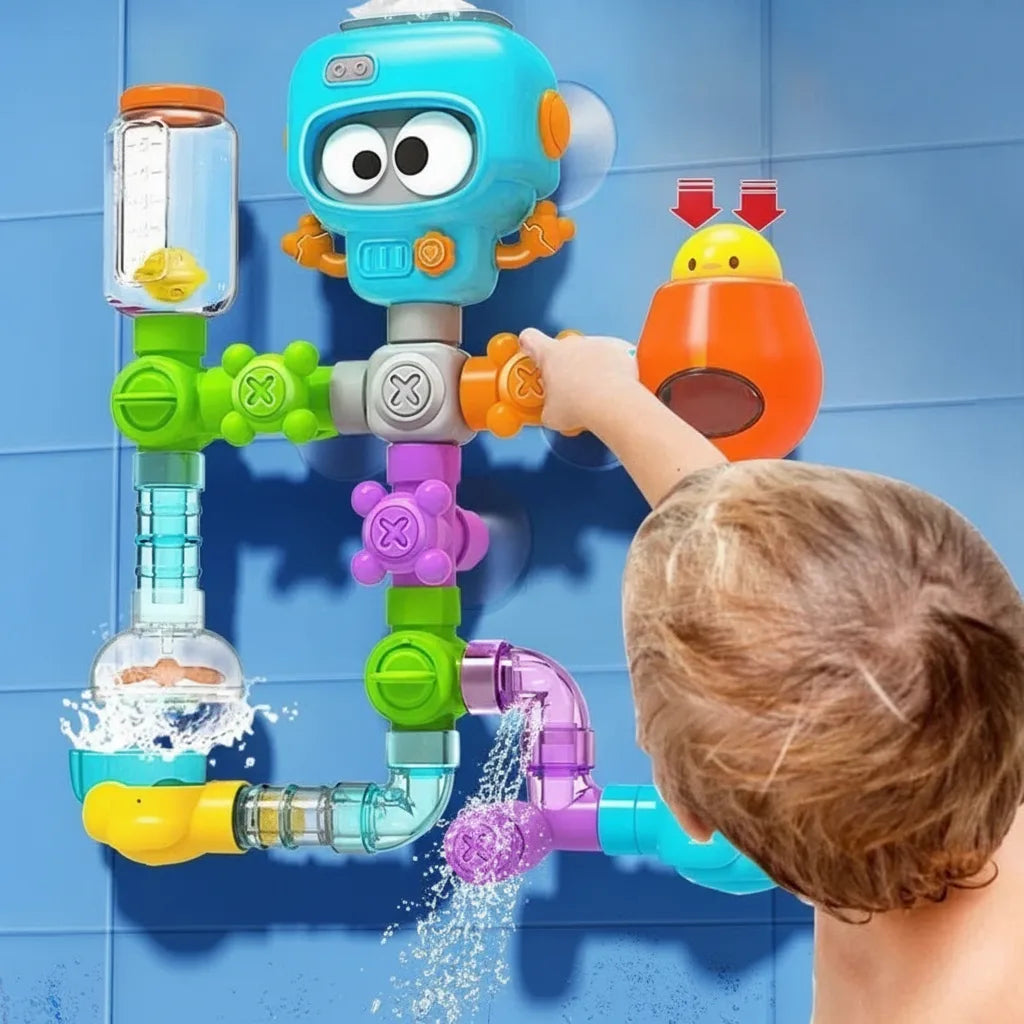 Badespielzeug Roboter mit Rohren und Ventilen, 21-teilig -    Zorenza