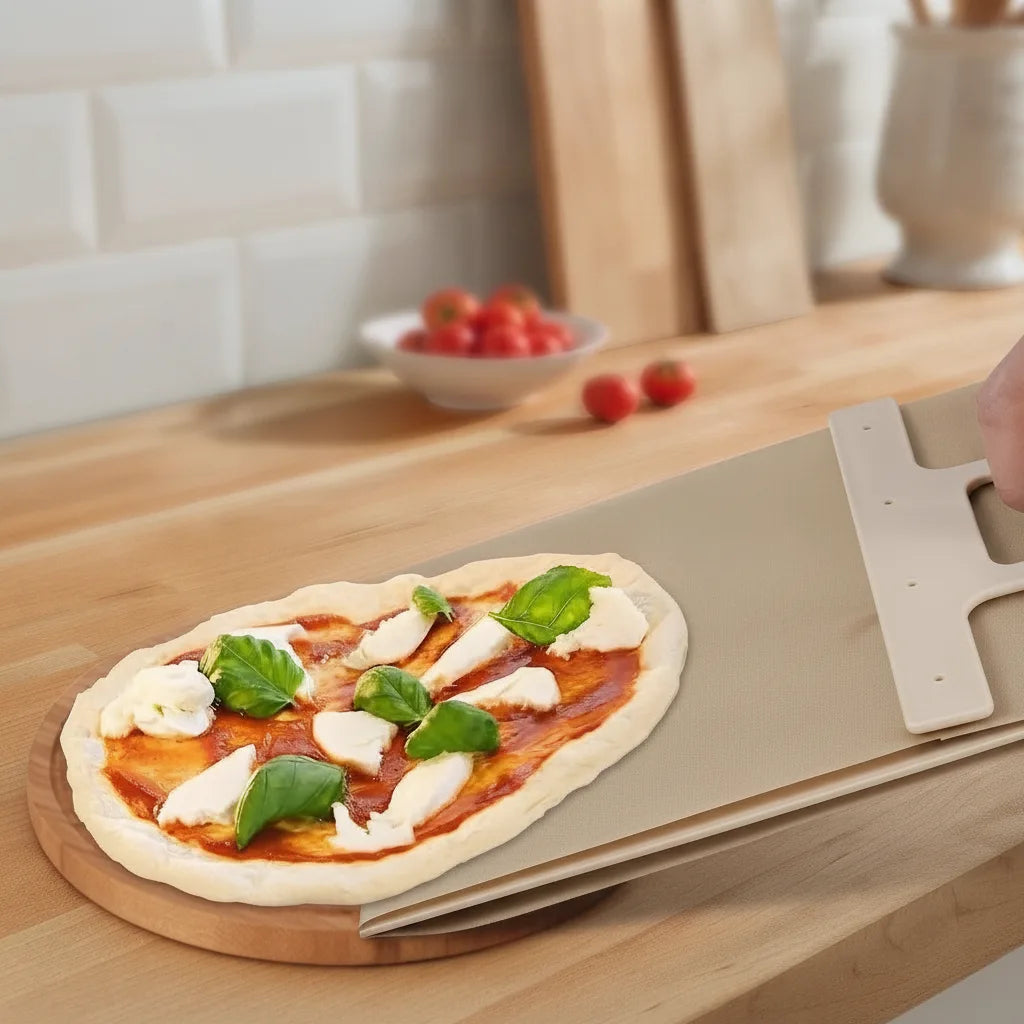 Pizzaheber Holz mit Edelstahl-Klinge – Profi-Design -    Zorenza