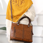 Elegante Lederhandtasche mit praktischen Fronttaschen -    Zorenza