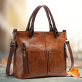 Elegante Lederhandtasche mit praktischen Fronttaschen -    Zorenza