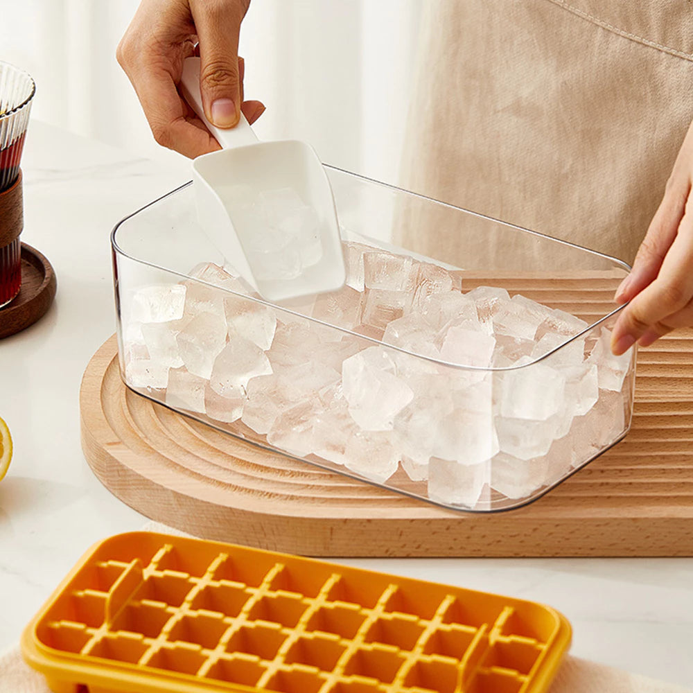 Eiswürfelform Set mit Aufbewahrungsbehälter und Deckel -    Zorenza
