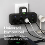 Steckdosenleiste mit USB-Anschlüssen und Schalter -    Zorenza