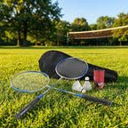 Badminton-Set mit 2 Schlägern und Federbällen -    Zorenza