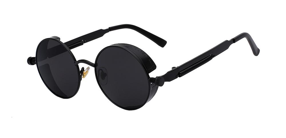 Runde Steampunk-Sonnenbrille mit Seitenschutz Zorenza