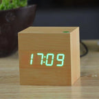 Digitaler Holzwürfel-Wecker mit LED-Anzeige -    Zorenza