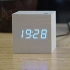Digitaler Holzwürfel-Wecker mit LED-Anzeige -    Zorenza