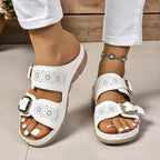 Sandalen mit Keilabsatz und verstellbaren Schnallen -    Zorenza