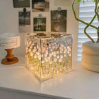 Tulpen-Leuchtbox mit Spiegeleffekt und LED-Licht -    Zorenza